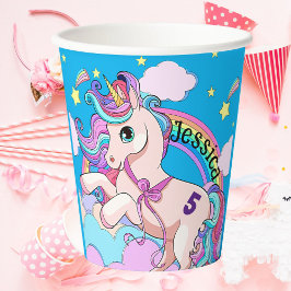 魔法のユニコーンパーティー招待状カラー 紙コップ