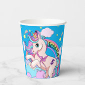 魔法のユニコーンパーティー招待状カラー 紙コップ (裏面)