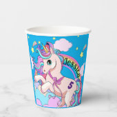 魔法のユニコーンパーティー招待状カラー 紙コップ (正面)