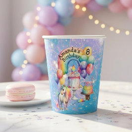魔法のユニコーンパーティー 子供の誕生日のアイデア 紙コップ