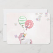 魔法のユニコーンピンクと金ゴールドの女の子の誕生日 招待状 (裏面)