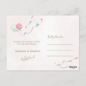 魔法のユニコーンピンクと金ゴールドの女の子ハッピーバースデー ポストカード (裏面)