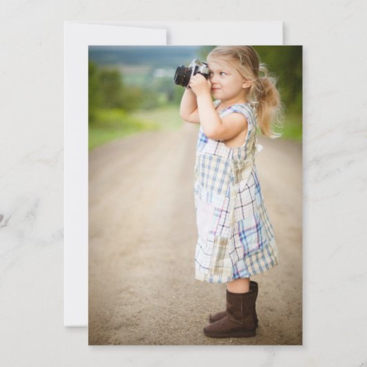 魔法のユニコーンピンクイエロー子供の誕生日写真 招待状 (裏面)