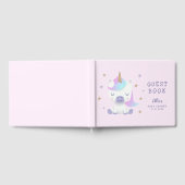 魔法のユニコーンピンク金ゴールド赤ちゃんシャワー ゲストブック (全面)