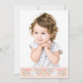 魔法のユニコーンピンク1st誕生日パーティの招待状 招待状 (裏面)