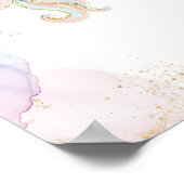 魔法のユニコーンピンク&金ゴールドガールズ名 ポスター (角)