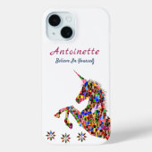 魔法のユニコーンファンタジーガーリーグリッターパーソナライズ Case-Mate iPhoneケース (裏面)