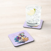 魔法のユニコーンファンタジー雲ロマンス誕生日 コースター (右側)