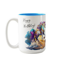 魔法のユニコーンファンタジー雲ロマンス誕生日