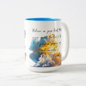 魔法のユニコーンファンタジー雲ロマンス誕生日 ツートーンマグカップ (正面右)