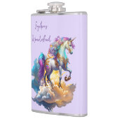 魔法のユニコーンファンタジー雲ロマンス誕生日 フラスク (左)