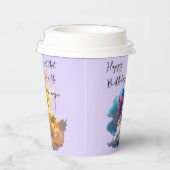 魔法のユニコーンファンタジー雲ロマンス誕生日 紙コップ (右)