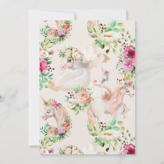 魔法のユニコーンフローラの赤ちゃんシャワー (裏面)