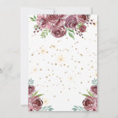 魔法のユニコーンブルゴーニュバラ誕生日招待状 招待状 (裏面)