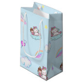 魔法のユニコーンプリンセスレインボーパターンのグラデーション スモールペーパーバッグ (正面アングル)