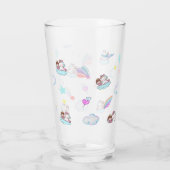 魔法のユニコーンプリンセスレインボーパターンのグラデーション タンブラーグラス (裏面)