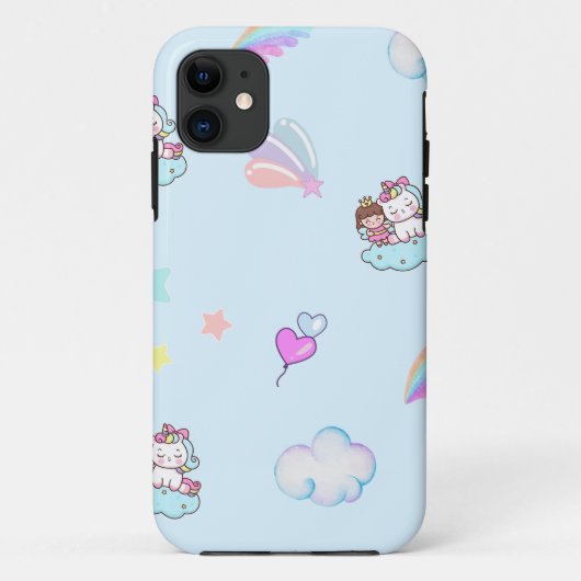 魔法のユニコーンプリンセスレインボーパターンのグラデーション Case-Mate iPhoneケース (裏面)