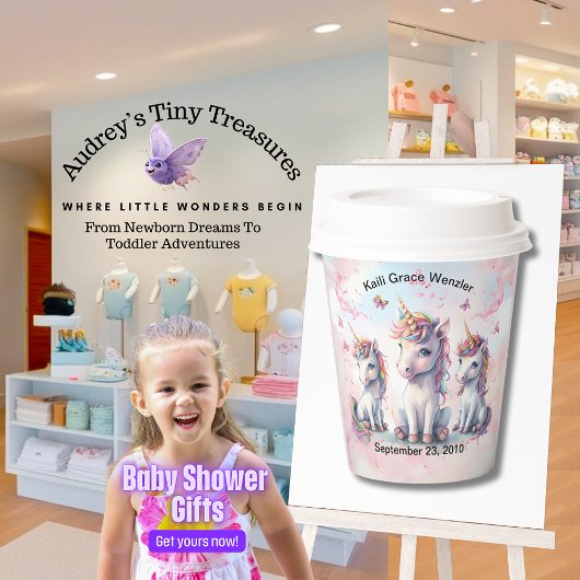 魔法のユニコーンベビーシャワー紙カップ 紙コップ