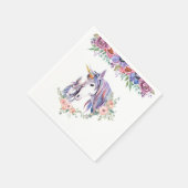 魔法のユニコーンママ&ベビー水彩 スタンダードカクテルナプキン (角)