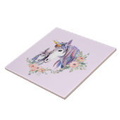 魔法のユニコーンママ&ベビー水彩 タイル (側面)