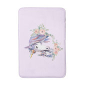 魔法のユニコーンママ&ベビー水彩 バスマット (正面縦)