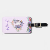 魔法のユニコーンママ&ベビー水彩 ラゲッジタグ (正面横)