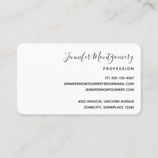 魔法のユニコーンママ&ベビー水彩 名刺 (裏面)