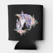 魔法のユニコーンママ&ベビー水彩 缶クーラー (裏面)