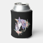魔法のユニコーンママ&ベビー水彩 缶クーラー (缶裏面)