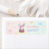 魔法のユニコーンレインボーバースデーパーティーラベル ラベル (インサイチュ)