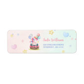 魔法のユニコーンレインボーバースデーパーティーラベル ラベル (正面)