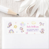 魔法のユニコーンレインボーバースデーパーティーラベル ラベル (インサイチュ)