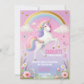 魔法のユニコーンレインボーフェアユタールバースデーパーティー 招待状 (正面)