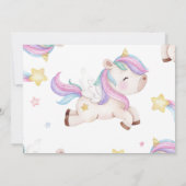 魔法のユニコーンレインボーフォトサンキューカード 招待状 (裏面)