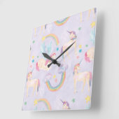 魔法のユニコーン型 スクエア壁時計 (傾斜)