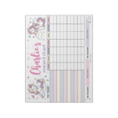 魔法のユニコーン報酬チャートのパーソナライズされたタスク ノートパッド (回転)