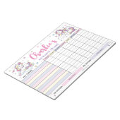 魔法のユニコーン報酬チャートのパーソナライズされたタスク ノートパッド (アングル)