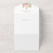 魔法のユニコーン女の子の赤ちゃんシャワー オールインワン招待状 (外側)