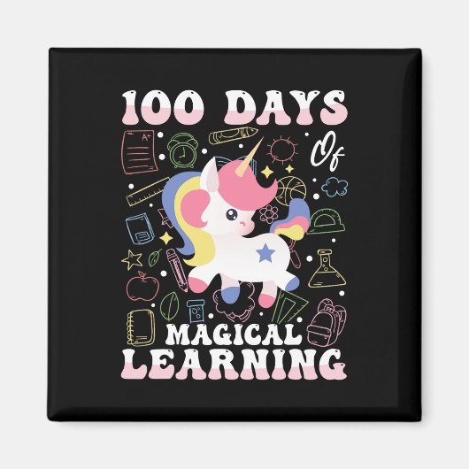 魔法のユニコーン学デザイン100日 マグネット (正面)