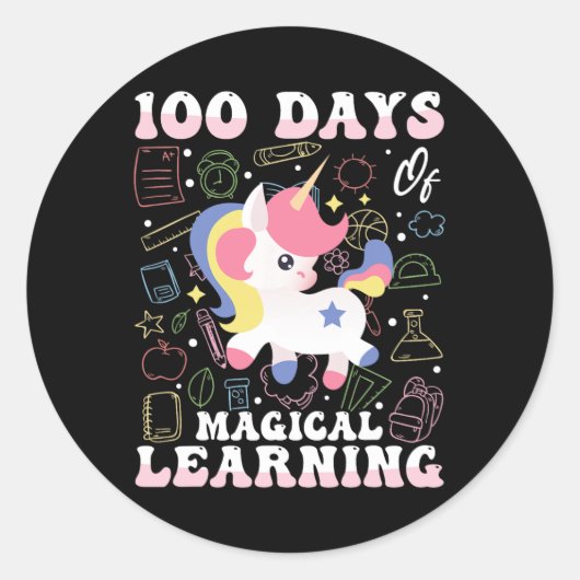 魔法のユニコーン学デザイン100日 ラウンドシール (正面)