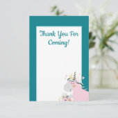 魔法のユニコーン少女の誕生日パーティハン書ド サンキューカード (スタンド正面)