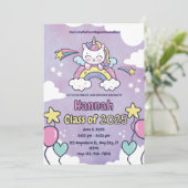 魔法のユニコーン幼稚園卒業式招待状 招待状 (スタンド正面)