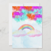 魔法のユニコーン招待状 – 紫とピンクのグリッター 招待状 (裏面)