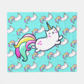 魔法のユニコーン模様 - フリースブランケット (正面(横))