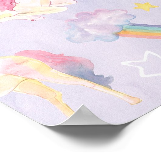 魔法のユニコーン模様 ポスター (角)