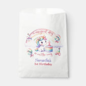 魔法のユニコーン水の色の最初の誕生日パーティー フェイバーバッグ (正面)