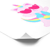 魔法のユニコーン猫の漫画 – バックカラーを選択 フォトプリント (角)