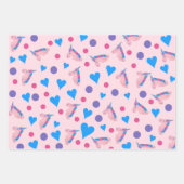 魔法のユニコーン神話の馬とハート ラッピングペーパーシート (正面)