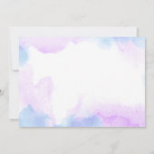 魔法のユニコーン紫の水色の誕生日パーティー 招待状 (裏面)