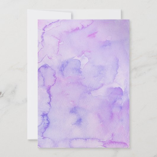 魔法のユニコーン紫の水色の誕生日パーティー 招待状 (裏面)